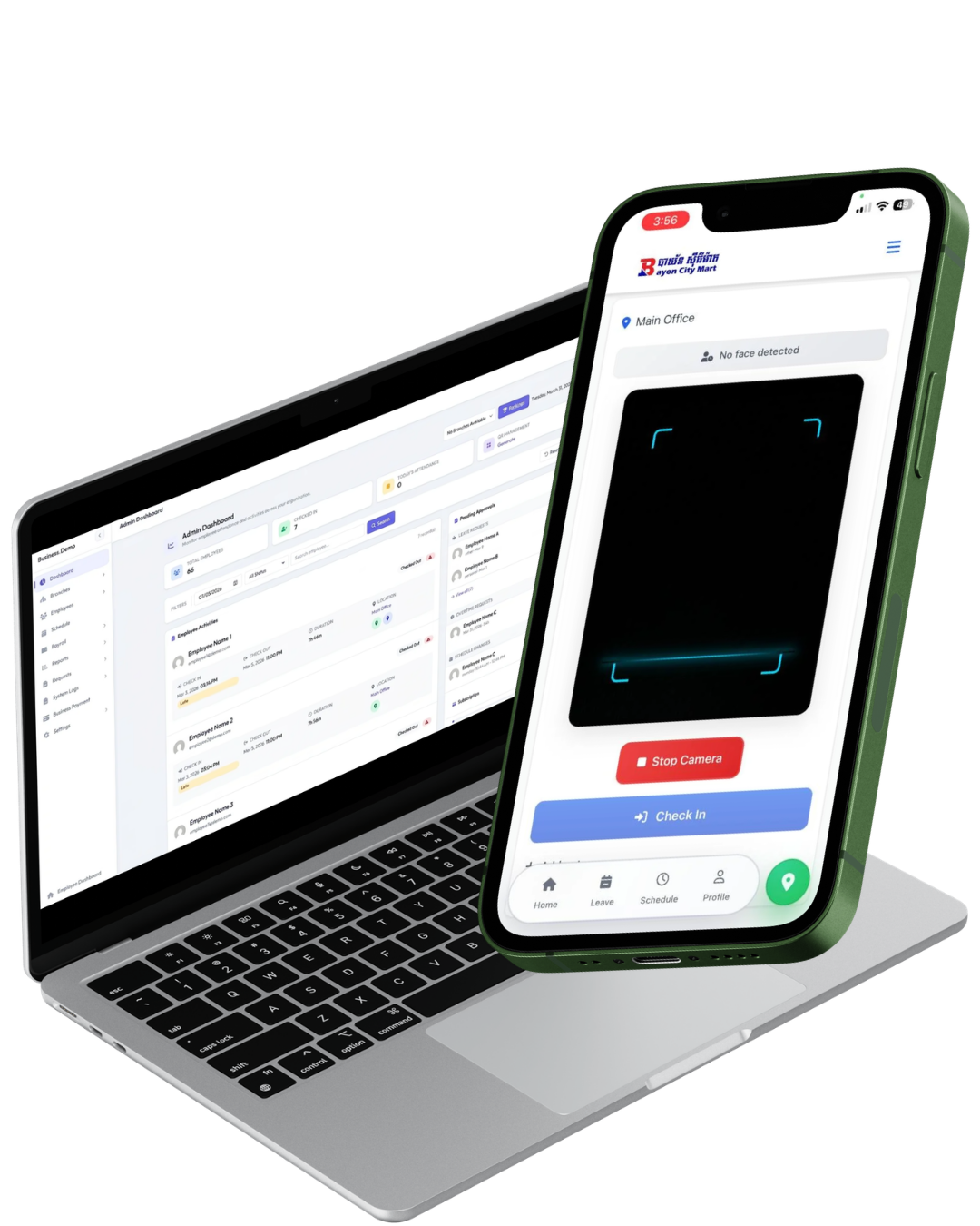 Bayon CheckIn — Mobile check-in app and admin dashboard